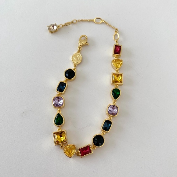 New in Box $320 Swarovski Imber Multicolor Crystals Gold Tone Bracelet - Picture 4 of 10